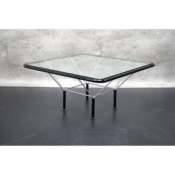 Image 1 of Vintage salontafel met glazen blad van Niels Bendtsen, 1970