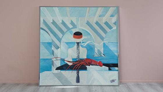 Image 1 of Large Postmodern Painting By Tsang 1987.