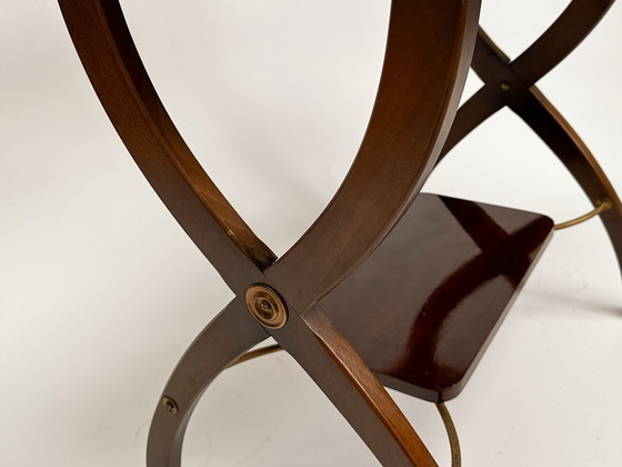 Image 1 of Vintage Mid Century Bijzettafel Op Wielen