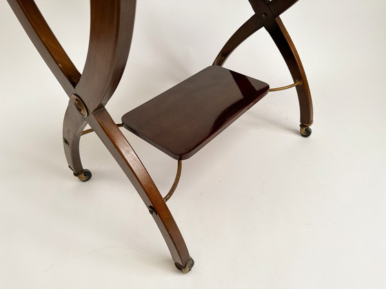 Image 1 of Vintage Mid Century Bijzettafel Op Wielen