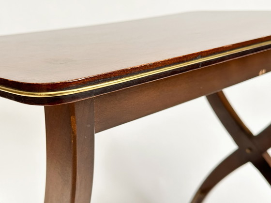 Image 1 of Vintage Mid Century Bijzettafel Op Wielen