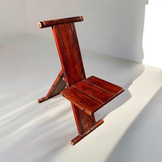 Image 1 of Mid Century Brutalist Folding Chair