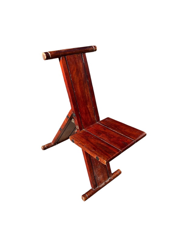 Image 1 of Mid Century Brutalist Folding Chair