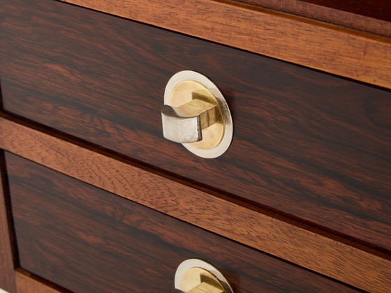 Image 1 of Frans Art Deco Rozenhout en Messing Naaikabinet 1940S