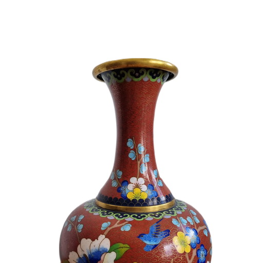 Cloisonné kalabas vaas uit de jaren 70