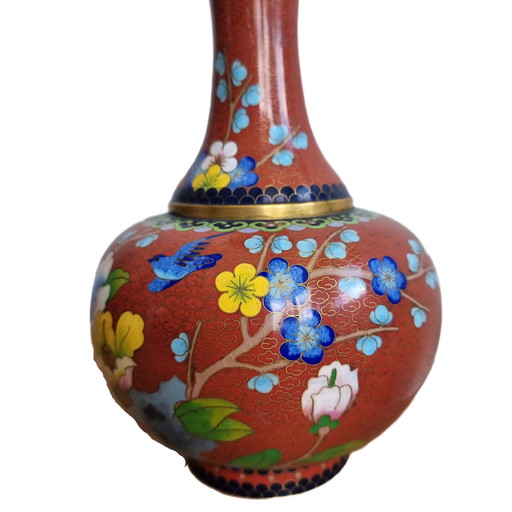 Cloisonné kalabas vaas uit de jaren 70