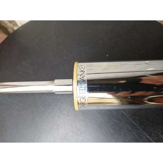 Image 1 of Vintage kroonluchter in chroom metaal en opaline glas voor Targetti Sankey, Italië 1970