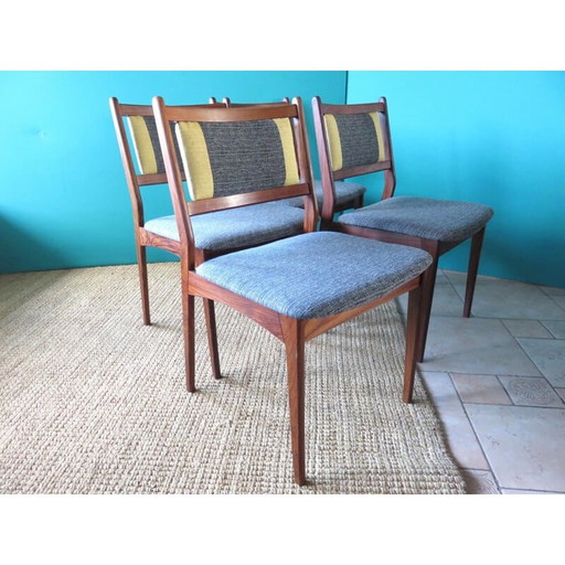 Set van 4 massief palissander stoelen, Denemarken - jaren 1960