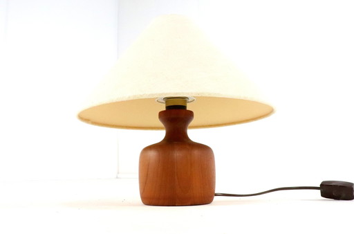 Deense Teak Houten Lamp Vintage