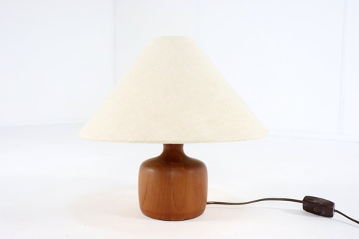 Deense Teak Houten Lamp Vintage