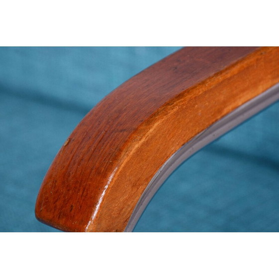 Image 1 of Paar vintage Bauhaus fauteuils in chroomstaal en stof van Karel E. Ort voor Hynek Gottwald, Tsjecho-Slowakije 1930