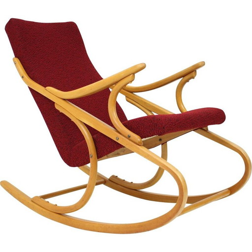 Mid century schommelstoel voor Ton, Tsjecho-Slowakije 1970s