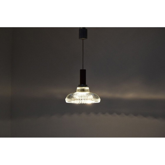 Image 1 of Vintage glazen en metalen hanglamp, Tsjecho-Slowakije 1960