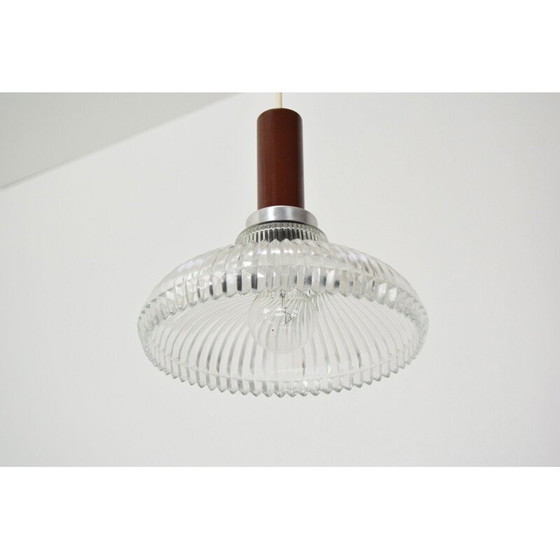 Image 1 of Vintage glazen en metalen hanglamp, Tsjecho-Slowakije 1960