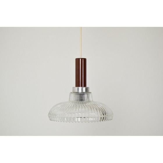 Image 1 of Vintage glazen en metalen hanglamp, Tsjecho-Slowakije 1960