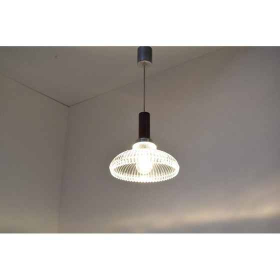 Image 1 of Vintage glazen en metalen hanglamp, Tsjecho-Slowakije 1960