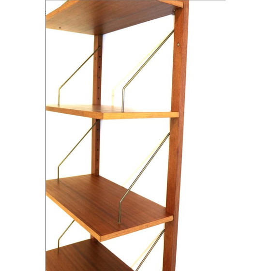 Image 1 of Vintage "systeem" wandplank in teak en metaal, Denemarken 1960
