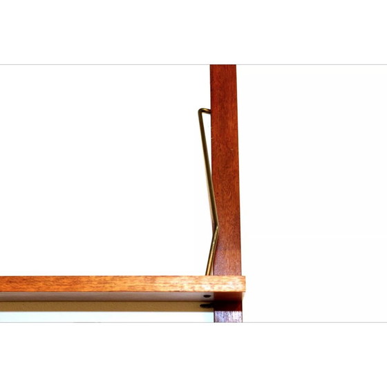 Image 1 of Vintage "systeem" wandplank in teak en metaal, Denemarken 1960