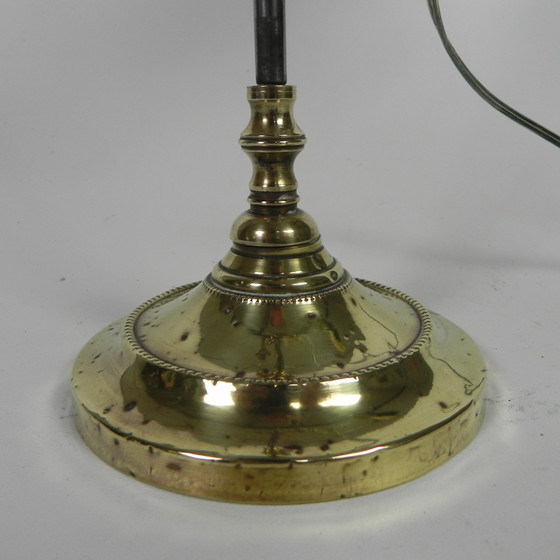 Image 1 of Messing bureaulamp, met roterende kap, jaren 30