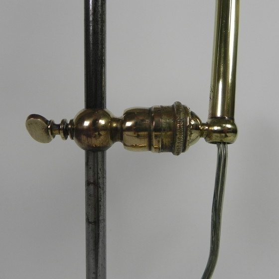 Image 1 of Messing bureaulamp, met roterende kap, jaren 30