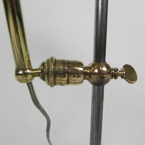 Image 1 of Messing bureaulamp, met roterende kap, jaren 30