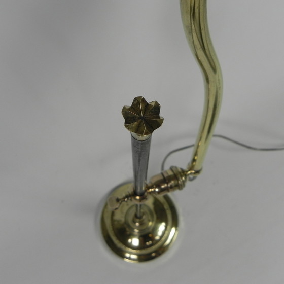 Image 1 of Messing bureaulamp, met roterende kap, jaren 30