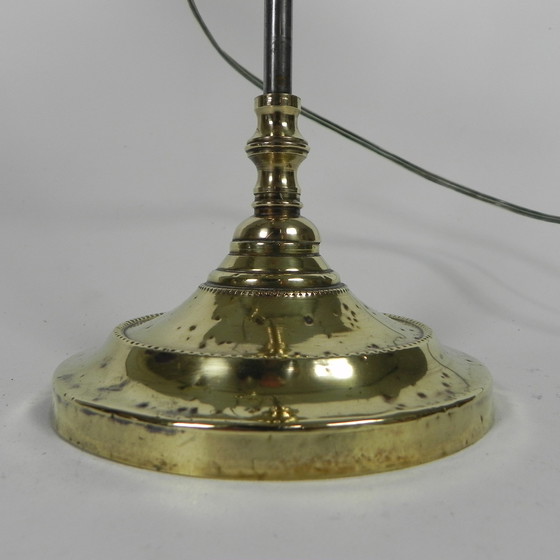 Image 1 of Messing bureaulamp, met roterende kap, jaren 30