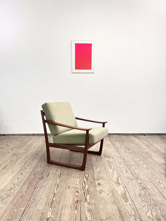 Image 1 of Teakhouten fauteuil FD 130 van Peter Hvidt voor France and Son, Denemarken, 1960