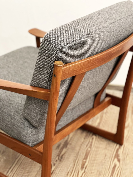 Image 1 of Teakhouten fauteuil FD 130 van Peter Hvidt voor France and Son, Denemarken, 1960