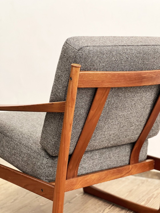 Image 1 of Teakhouten fauteuil FD 130 van Peter Hvidt voor France and Son, Denemarken, 1960