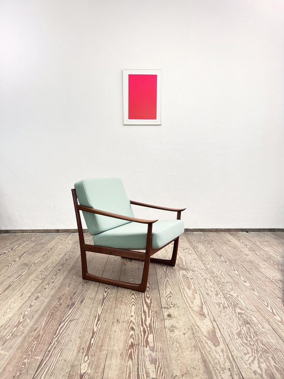 Image 1 of Teakhouten fauteuil FD 130 van Peter Hvidt voor France and Son, Denemarken, 1960