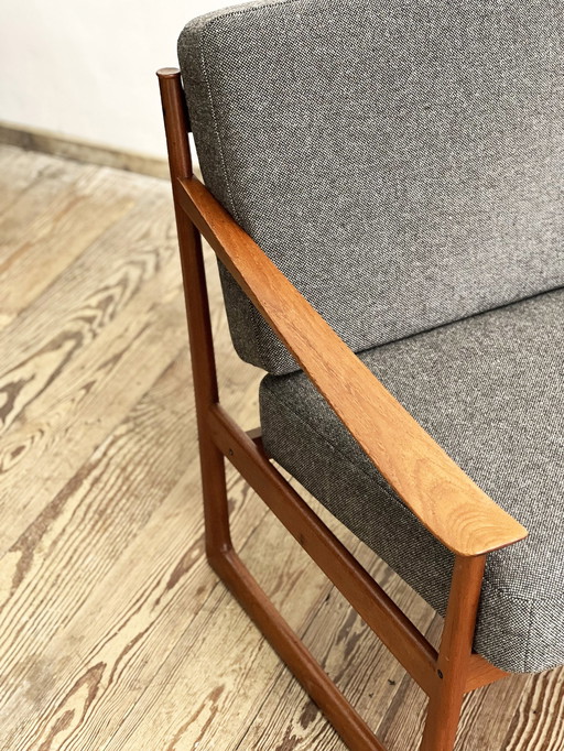 Teakhouten fauteuil FD 130 van Peter Hvidt voor France and Son, Denemarken, 1960