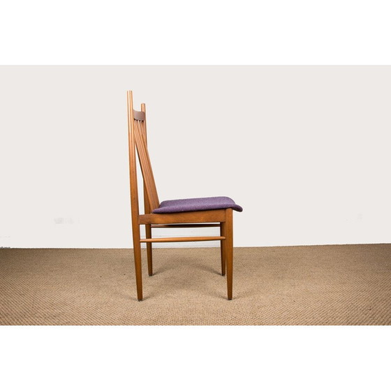 Image 1 of 4x grote vintage stoelen in teak en stof