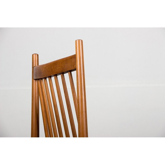 Image 1 of 4x grote vintage stoelen in teak en stof