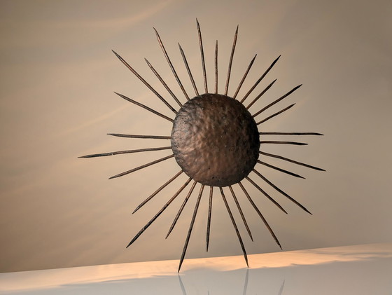 Image 1 of Sunburst plafondlamp in ijzer, 1950S