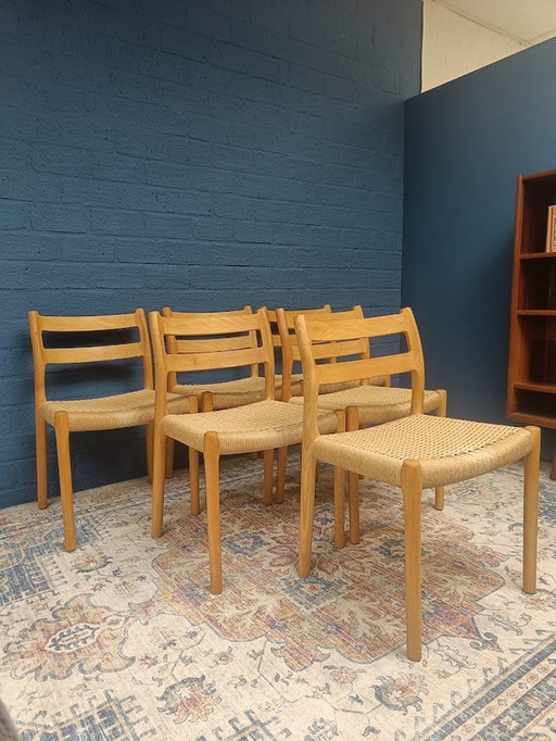 6X Deense Niels Otto Moller Stoelen