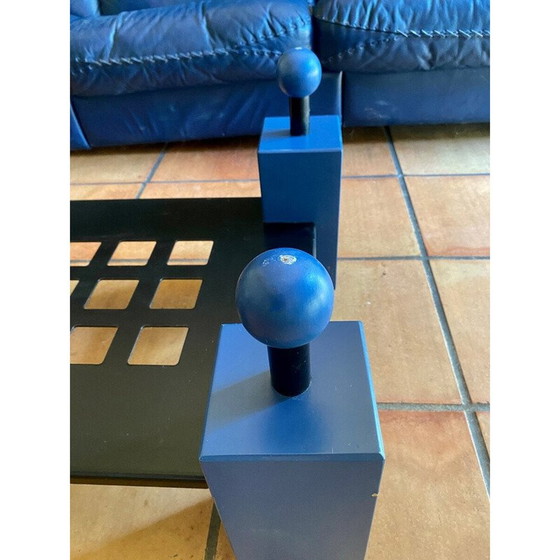 Image 1 of Vintage geometrische blauwe salontafel, 1980