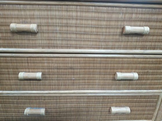 Image 1 of Vintage Boho Rotan Ladekast Dressoir (Del Vera Style)