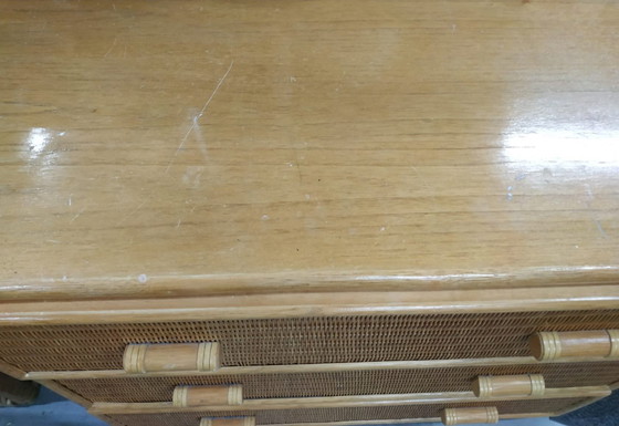 Image 1 of Vintage Boho Rotan Ladekast Dressoir (Del Vera Style)