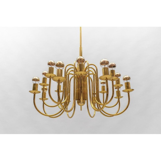 Image 1 of Vintage messing kroonluchter, Italië 1970