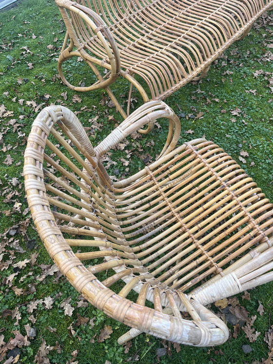 Image 1 of Belse Bank. Dutch Design rotan set