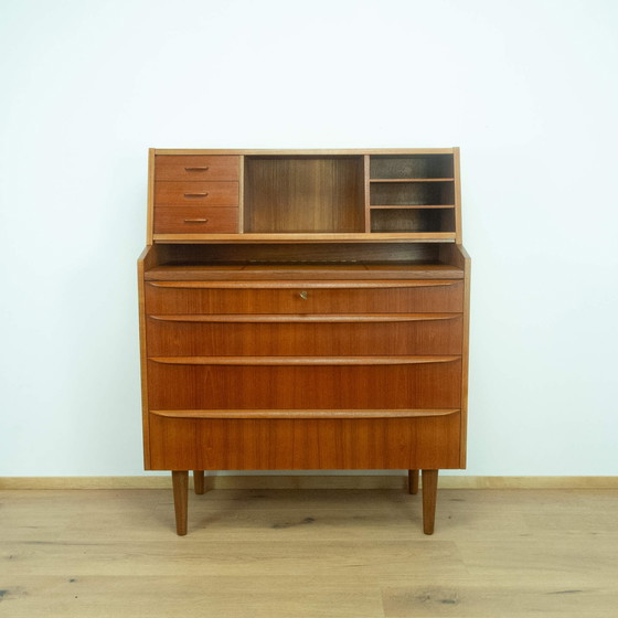 Image 1 of Deens eiken secretaire en kaptafel uit 1960