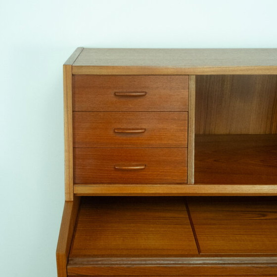 Image 1 of Deens eiken secretaire en kaptafel uit 1960