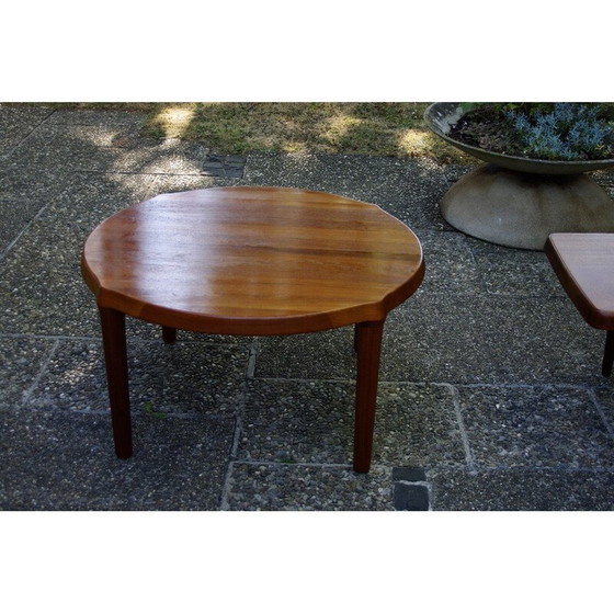 Image 1 of Ronde vintage massief teakhouten salontafel van John Boné voor Mikael Laursen, Denemarken 1960