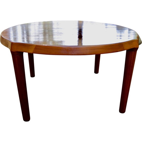 Image 1 of Ronde vintage massief teakhouten salontafel van John Boné voor Mikael Laursen, Denemarken 1960