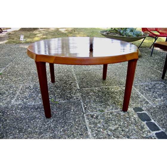 Image 1 of Ronde vintage massief teakhouten salontafel van John Boné voor Mikael Laursen, Denemarken 1960