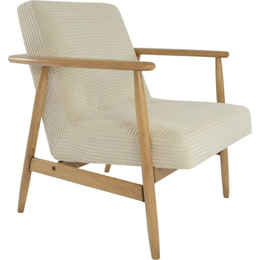 Vintage fauteuils Z ivoorkleurig ribfluweel 1960