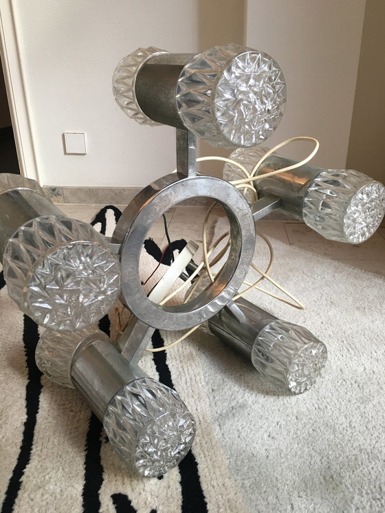 Image 1 of vintage chrome cascade hanglamp