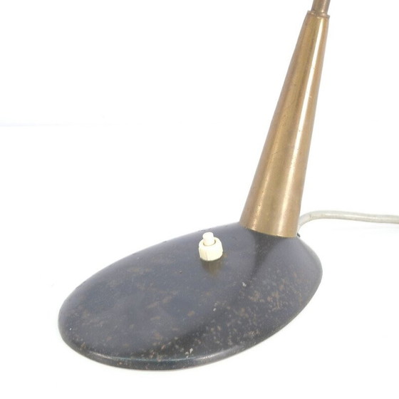 Image 1 of Vintage tafellampen met metalen kappen, Italië 1960