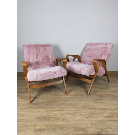 Image 1 of Paar vintage beukenhouten fauteuils van Frantisek Jirak voor Tatra Nabytok, 1960